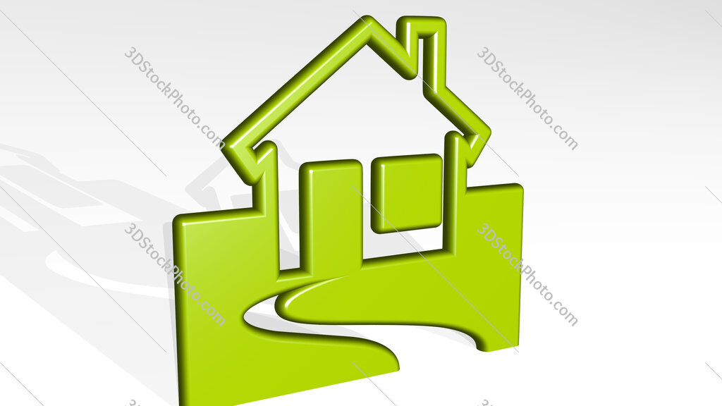 house 3D icon casting shadow