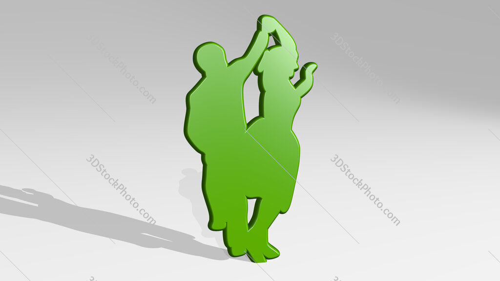 dancing 3D icon casting shadow