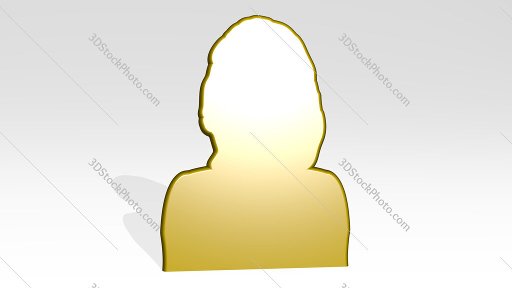 woman icon 3D icon casting shadow