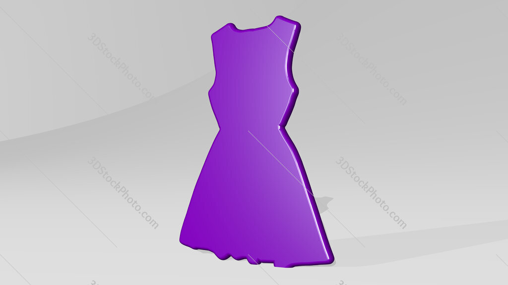 woman dress 3D icon casting shadow