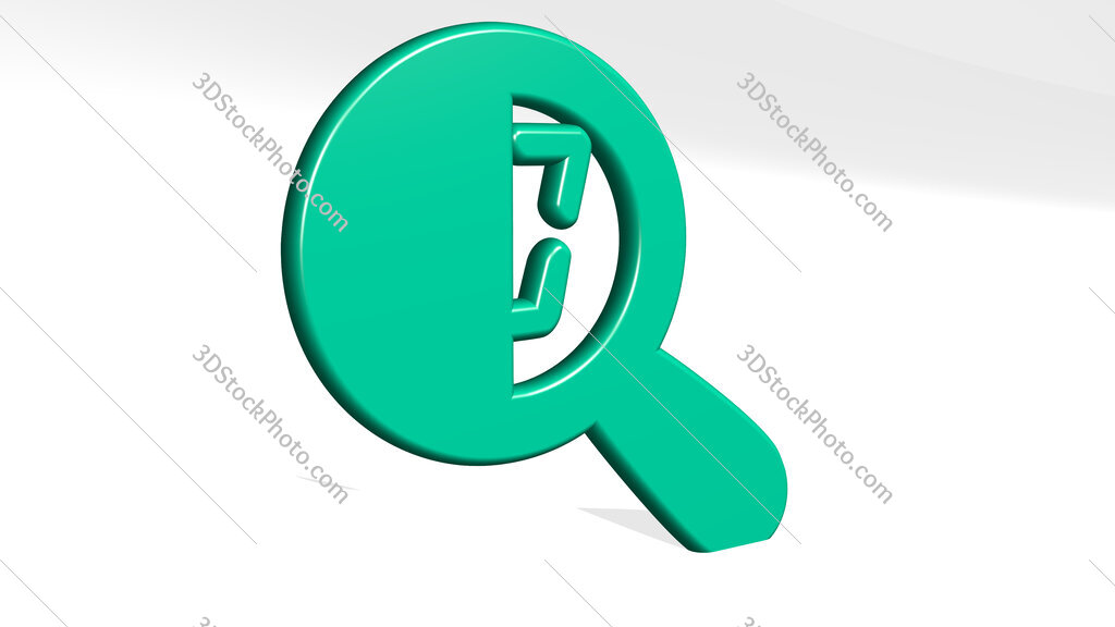 magnifying glass 3D icon casting shadow