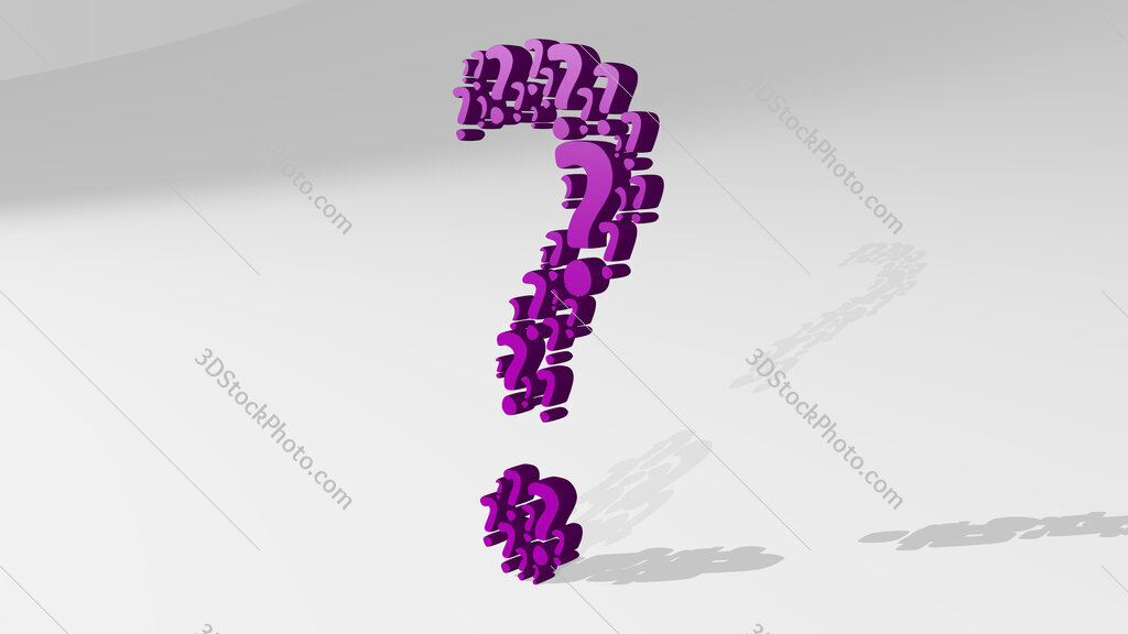 question mark by signs 3D icon casting shadow