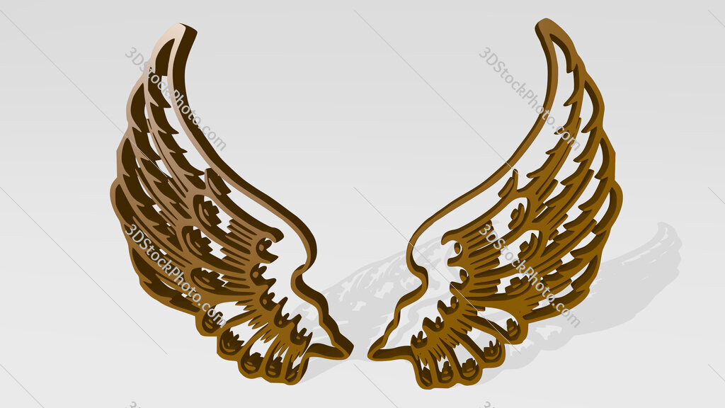 eagle wings 3D icon casting shadow