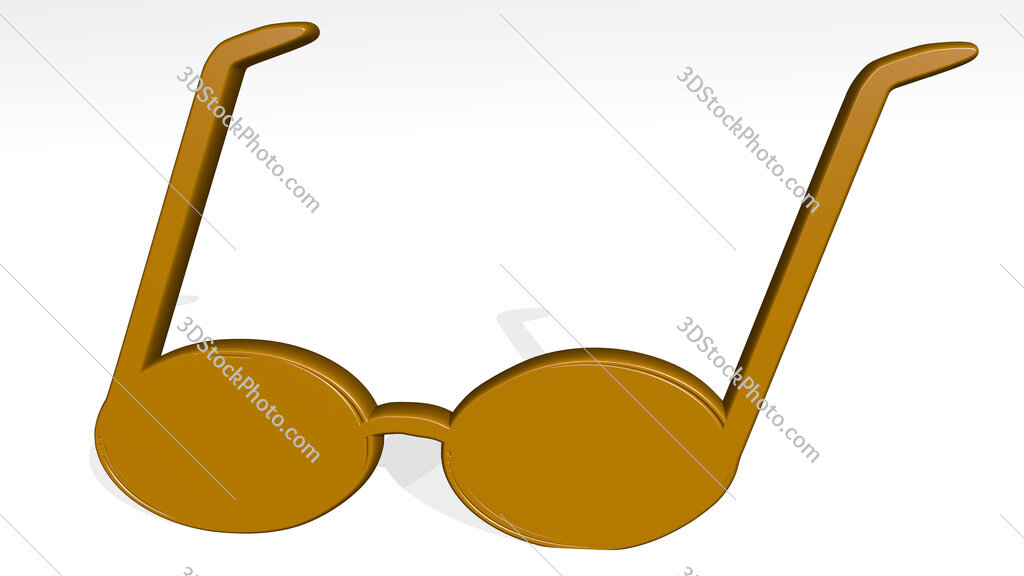 glasses 3D icon casting shadow