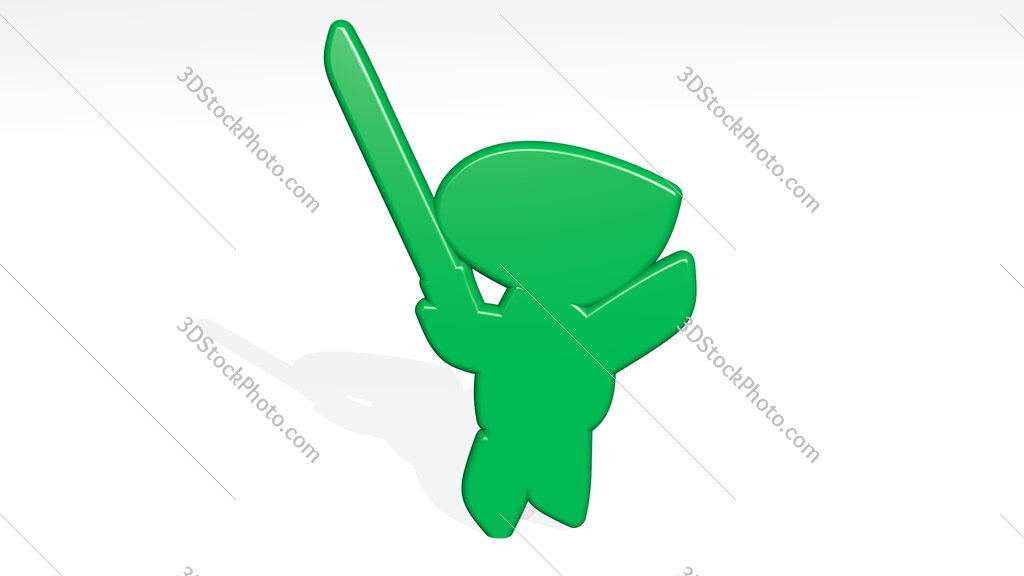 toy with sword 3D icon casting shadow