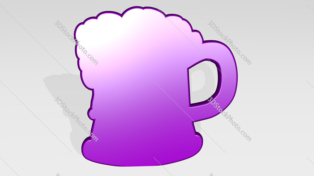 mug of beer 3D icon casting shadow