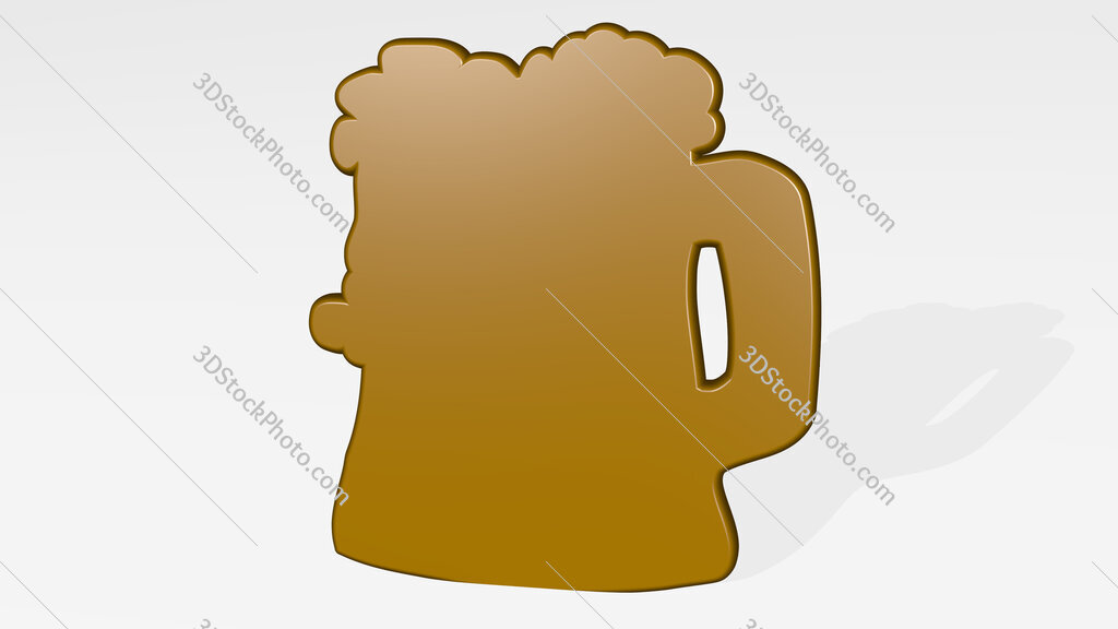 beer mug 3D icon casting shadow
