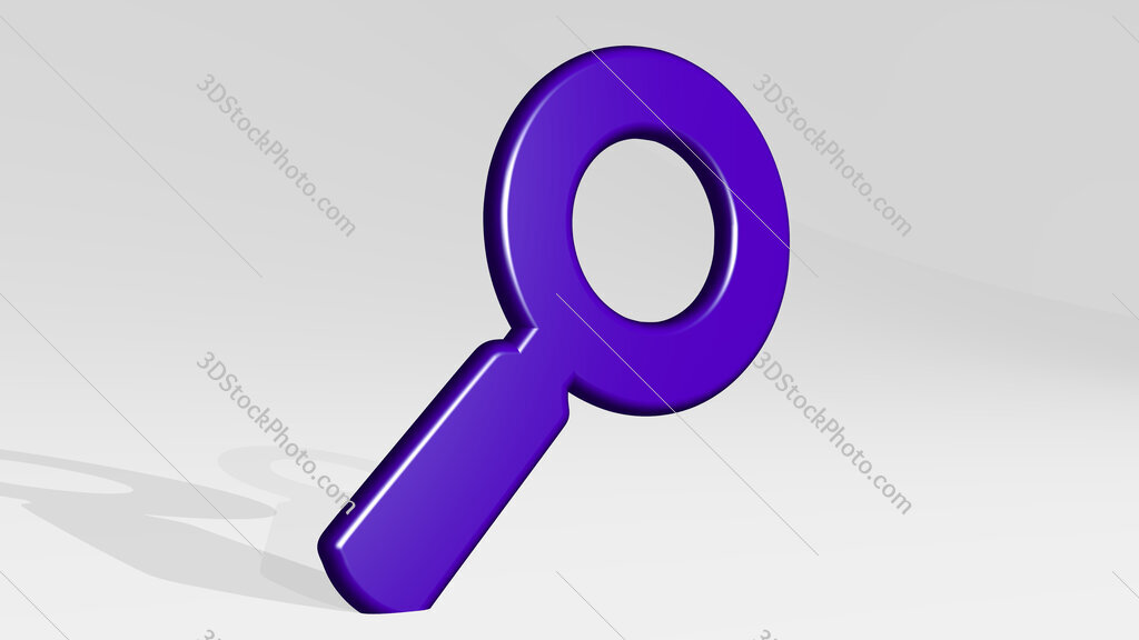 magnifying glass 3D icon casting shadow