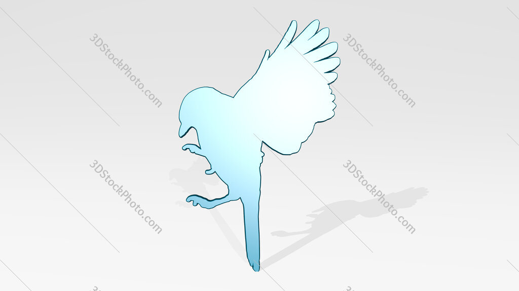 small bird 3D icon casting shadow