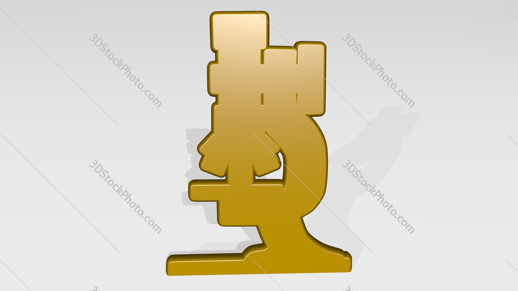 microscope 3D icon casting shadow