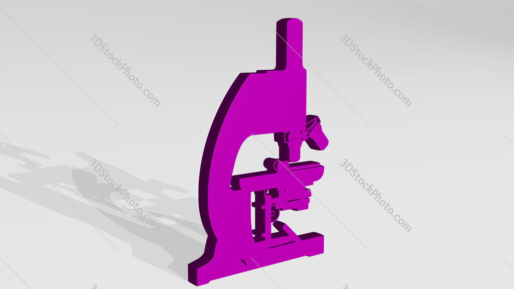 microscope 3D icon casting shadow