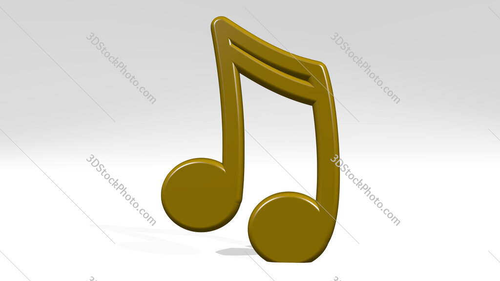 music 3D icon casting shadow