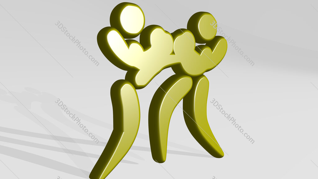 boxing sport symbol 3D icon casting shadow