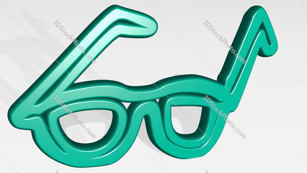 glasses 3D icon casting shadow