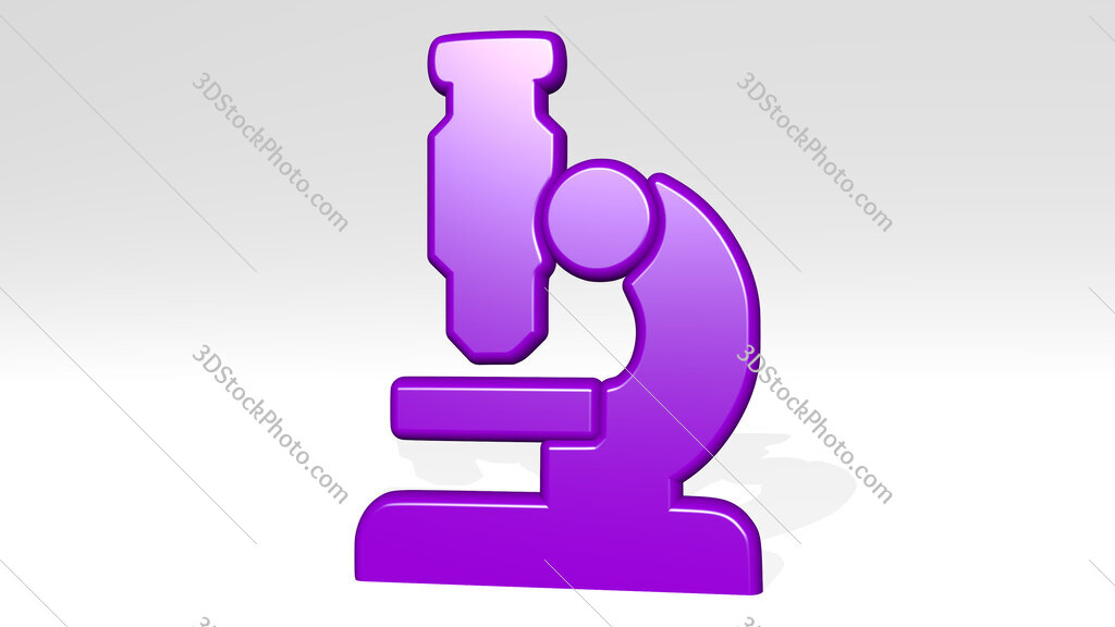 microscope 3D icon casting shadow