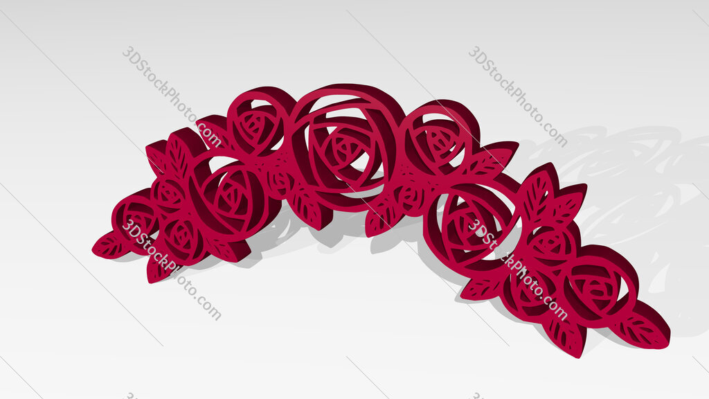 roses 3D icon casting shadow