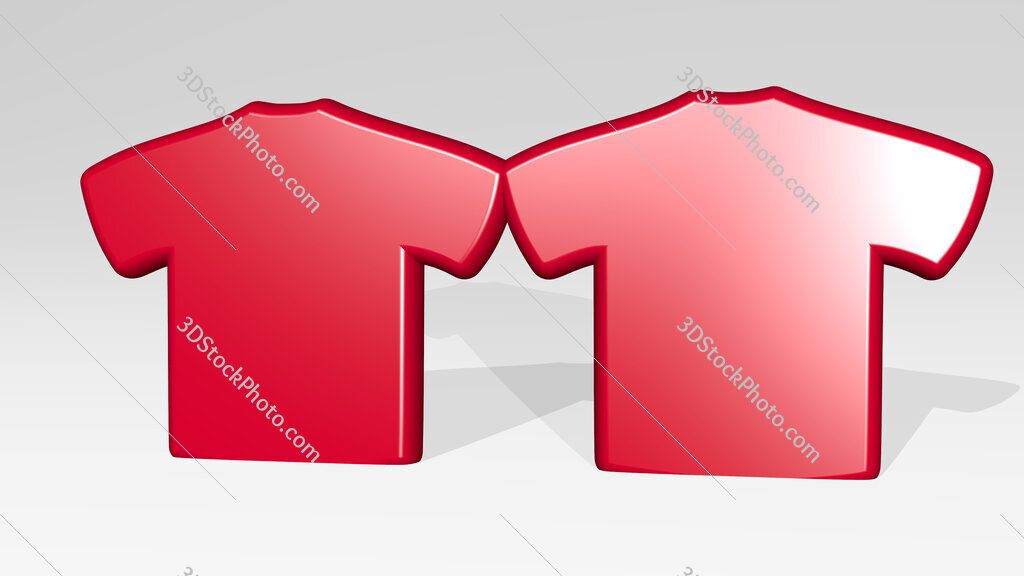 t-shirt 3D icon casting shadow