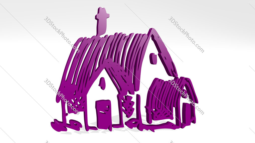 house 3D icon casting shadow