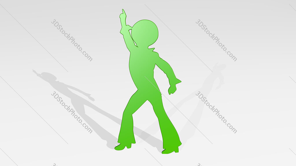 black woman dancing 3D icon casting shadow