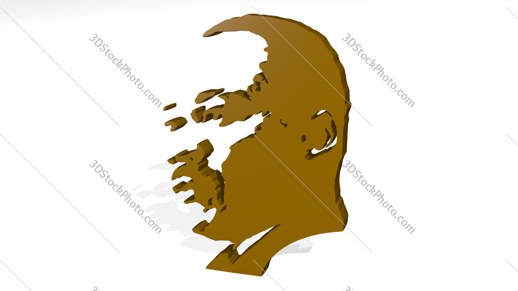 Leader of black Americans 3D icon casting shadow
