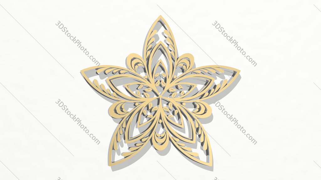 floral 3D drawing icon