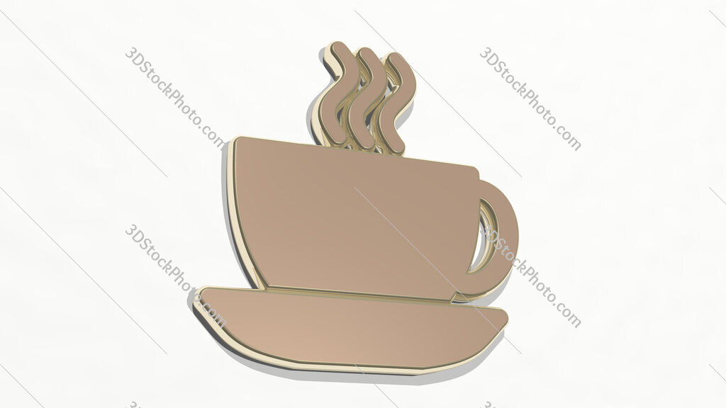 coffee 3D drawing icon