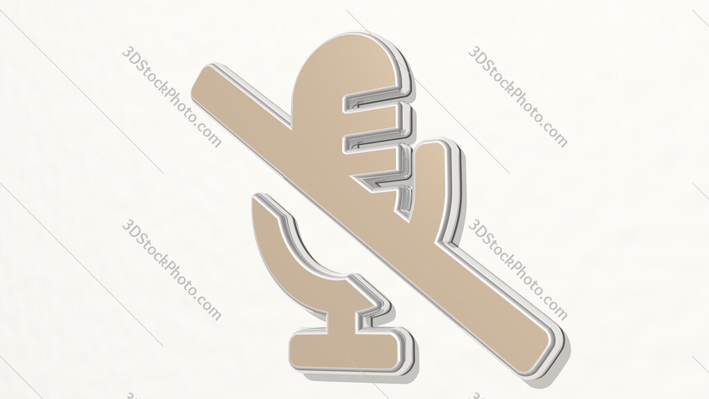 mute sign by microphone 3D drawing icon