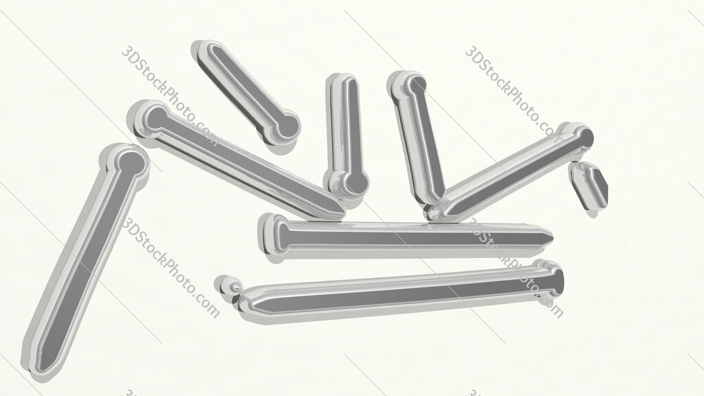 pins 3D drawing icon