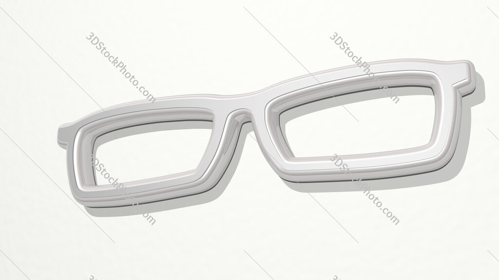 glasses 3D drawing icon