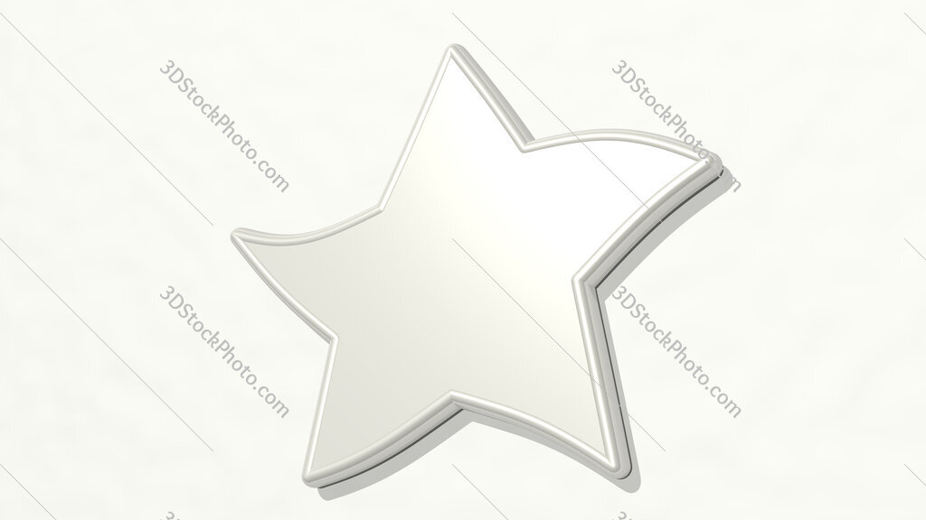 curved star 3D drawing icon