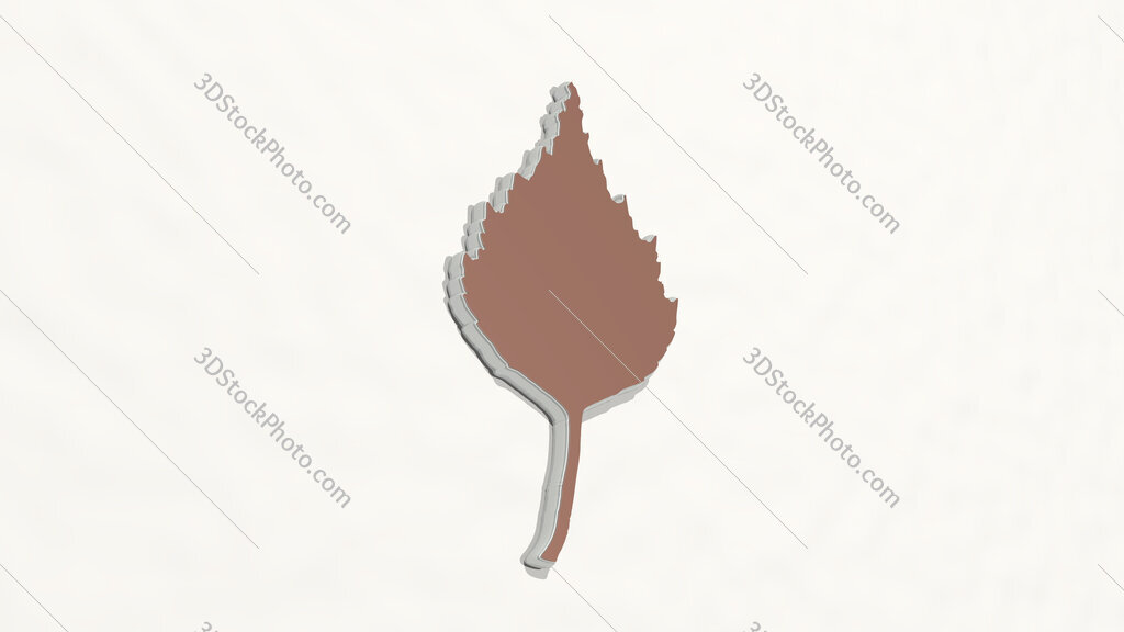 leaf 3D drawing icon