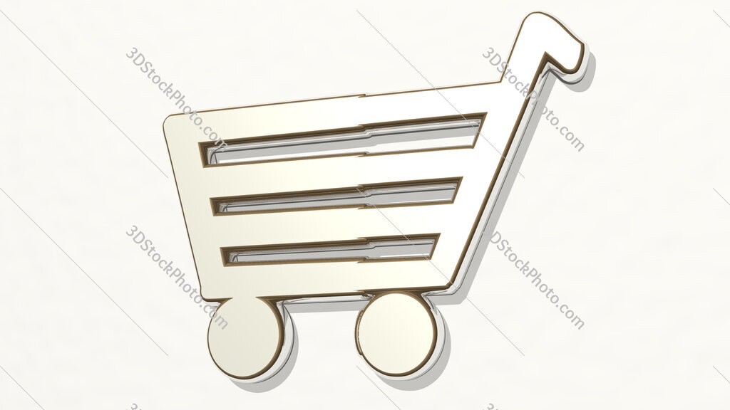 shopping cart 3D drawing icon