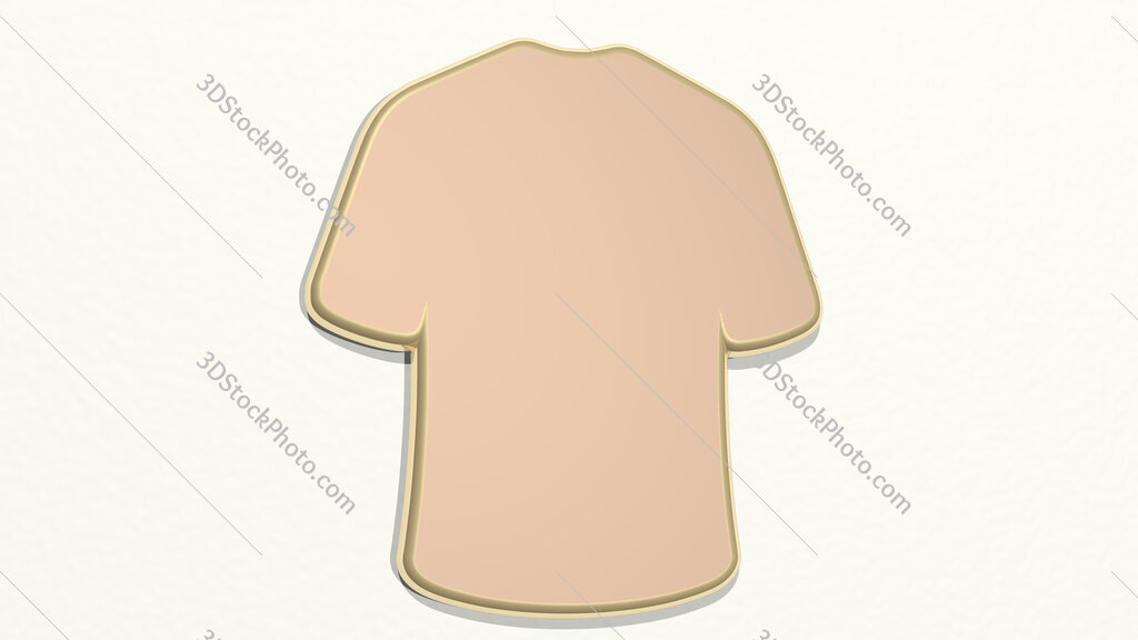 t-shirt 3D drawing icon
