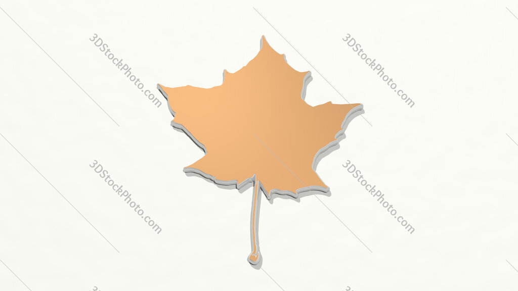 leaf 3D drawing icon