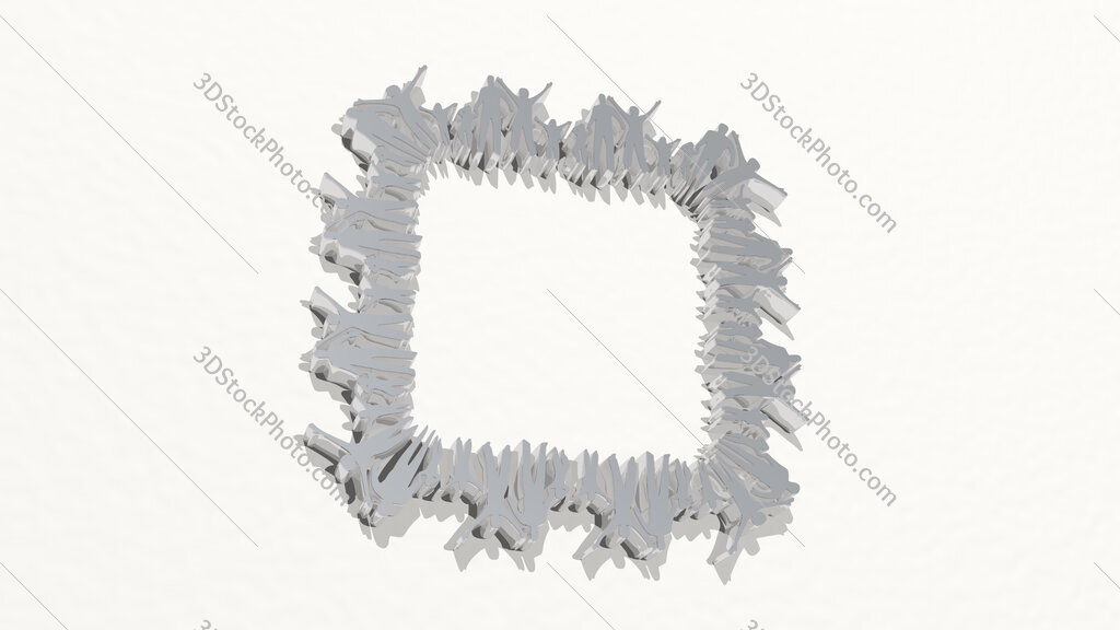 square of people 3D drawing icon