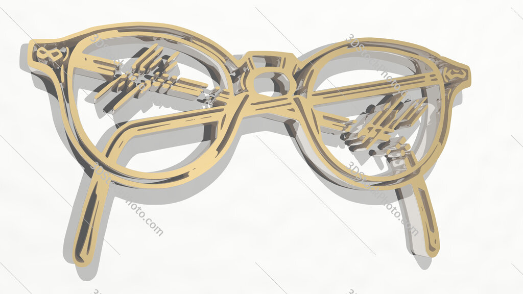 glasses 3D drawing icon