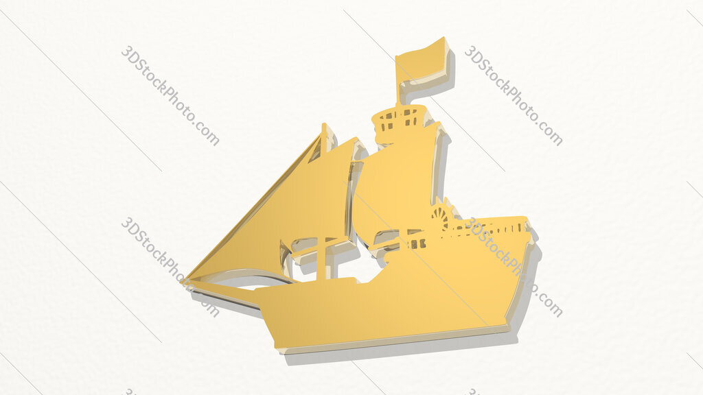boat 3D drawing icon