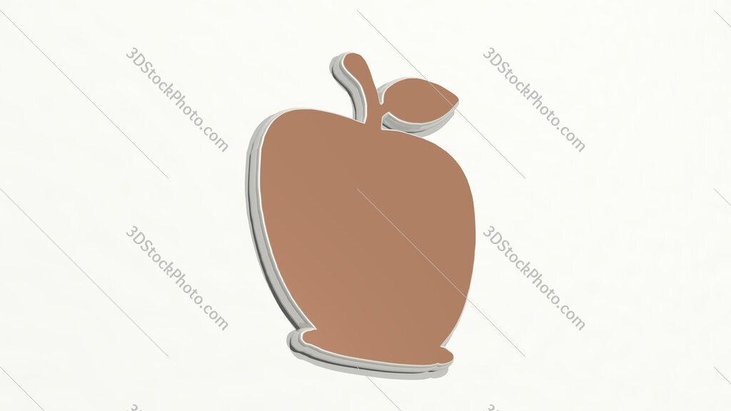 apple 3D drawing icon