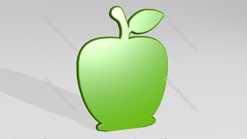 apple 3D icon casting shadow
