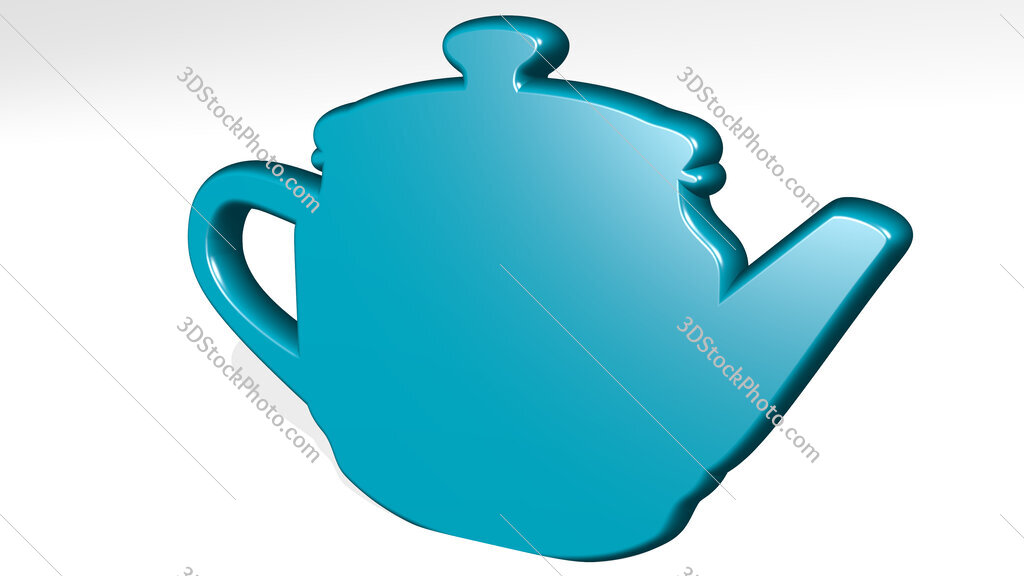 tea pot 3D icon casting shadow