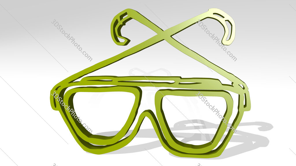 glasses 3D icon casting shadow