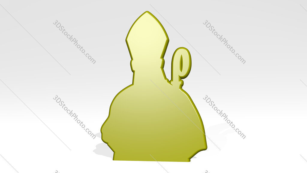 Christian cardinal 3D icon casting shadow