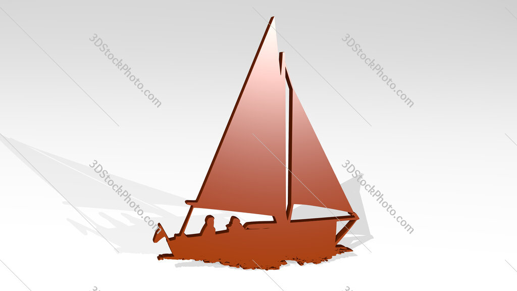 boat 3D icon casting shadow