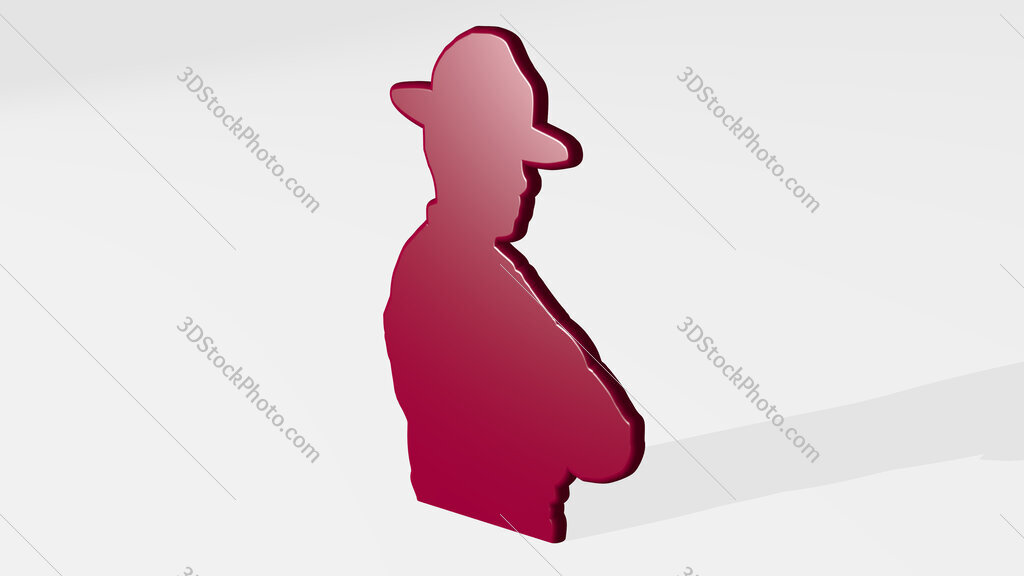 sheriff 3D icon casting shadow