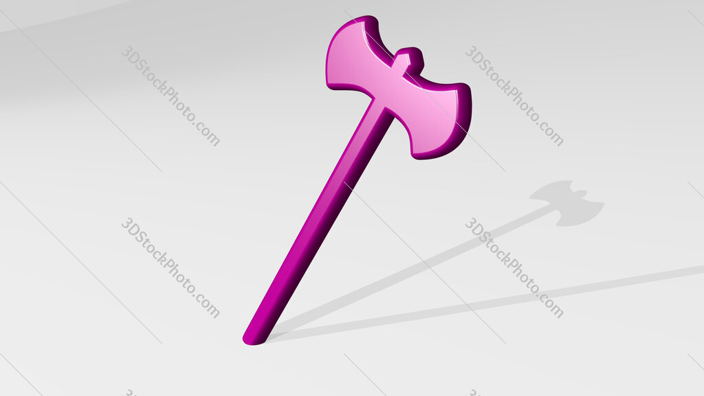 axe 3D icon casting shadow
