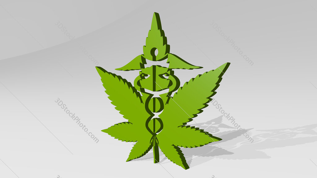 weed for medical use 3D icon casting shadow