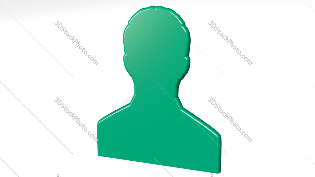 man icon 3D icon casting shadow