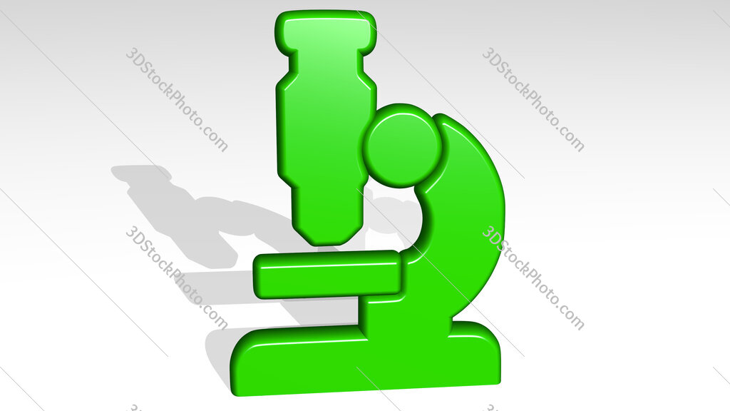 microscope 3D icon casting shadow