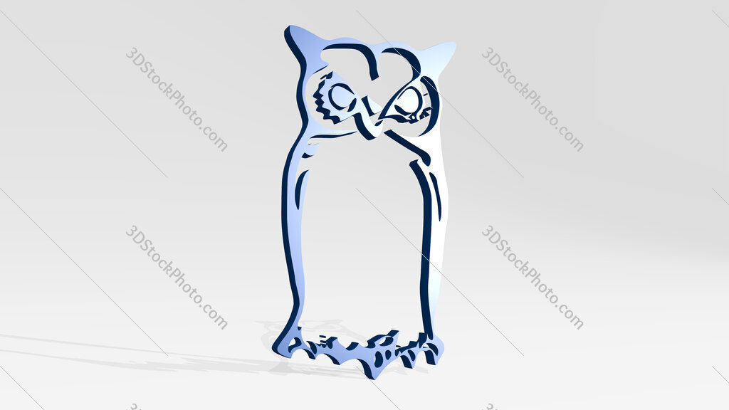 owl 3D icon casting shadow