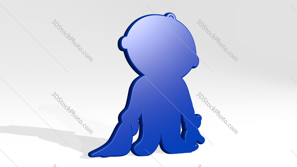 kid boy with toys 3D icon casting shadow